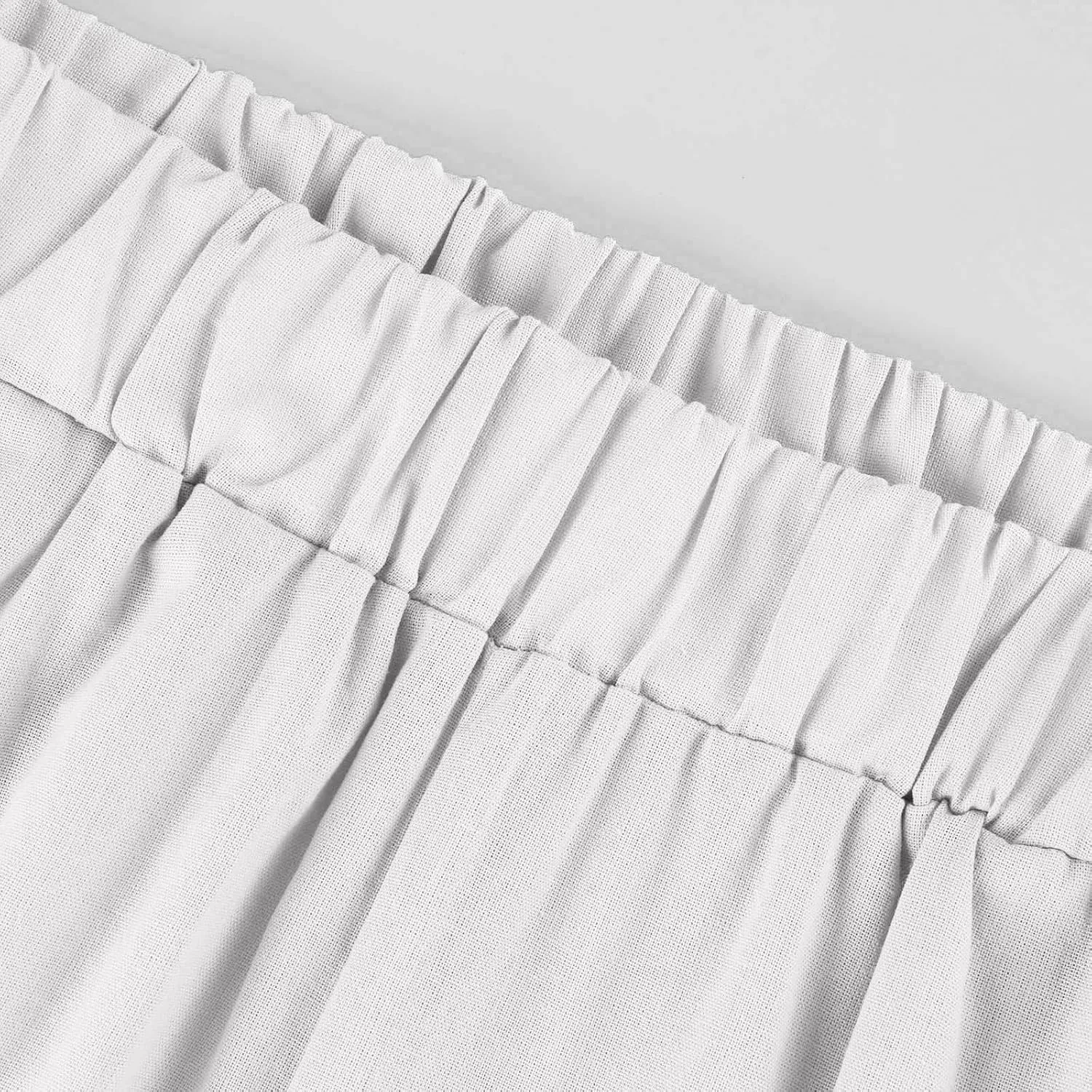 Linen Capri Pants for Women High Waisted Wide Leg Lounge Pant Comfy Soft Trousers Boho Beach Baggy Capris Casual Resort Wear