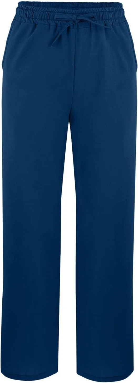 Linen Capri Pants for Women Plus Size Elastic High Waist Drawstring Cropped Pants Side Button Split Summer Trousers