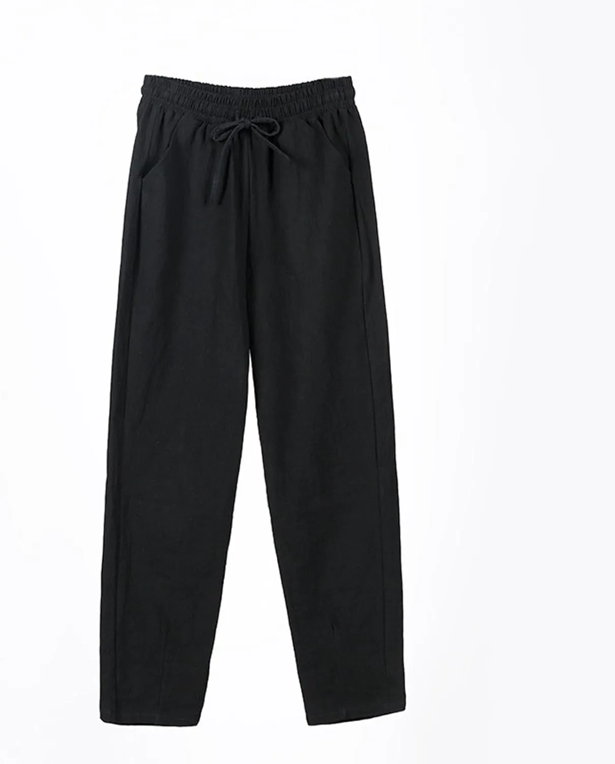 Linen Pants Women Wide Leg Palazzo Pants Lounge Pants with Pockets Drawstring High Elastic Waisted