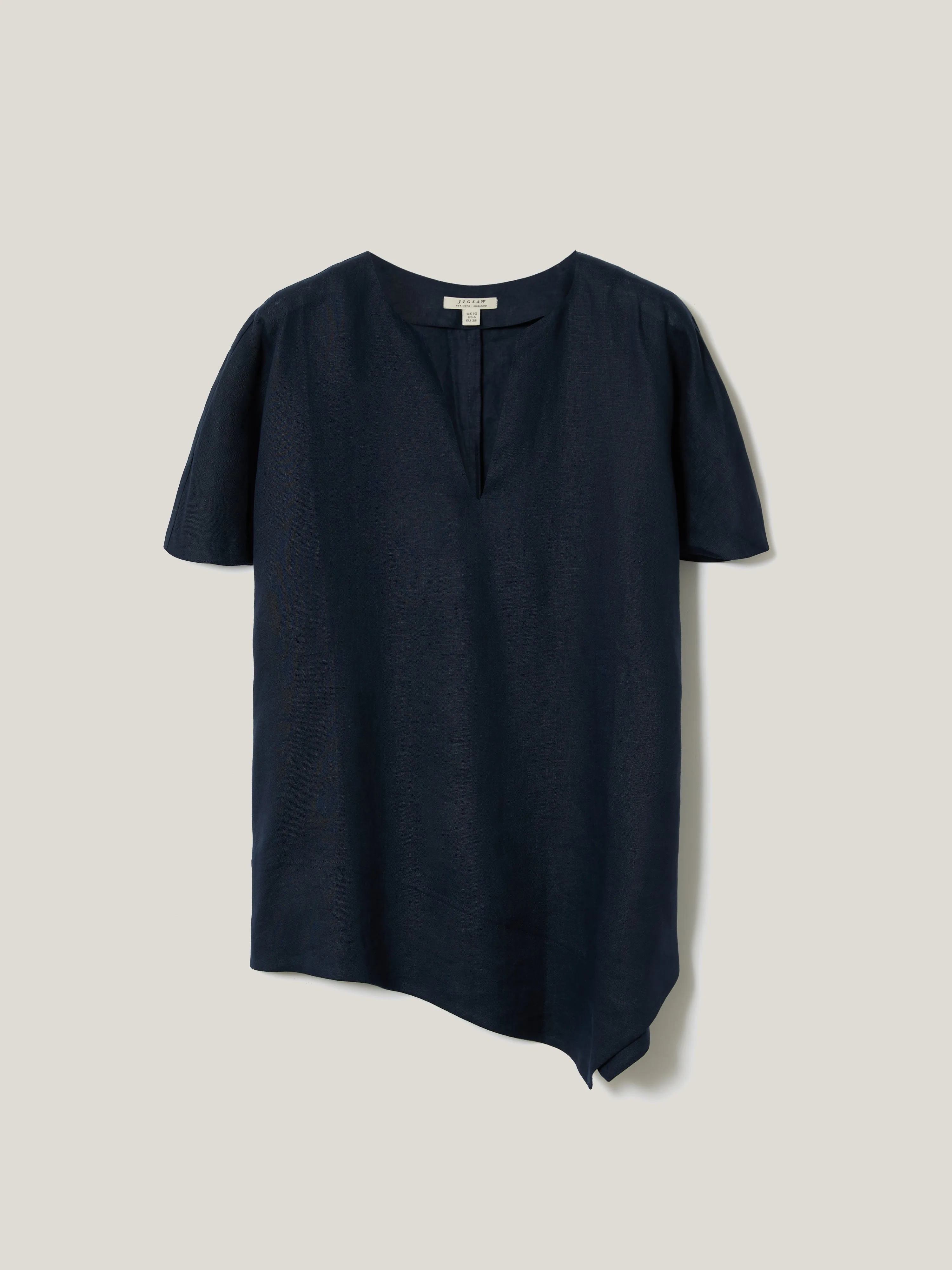 Linen Relaxed Top | Navy