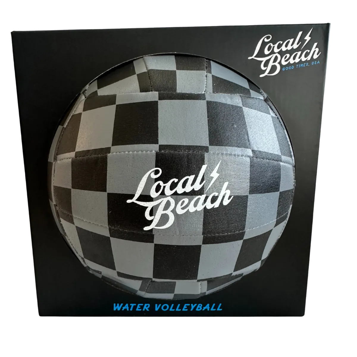 Local Beach Black/Gray Checker Beach & Water Volleyball Size 5
