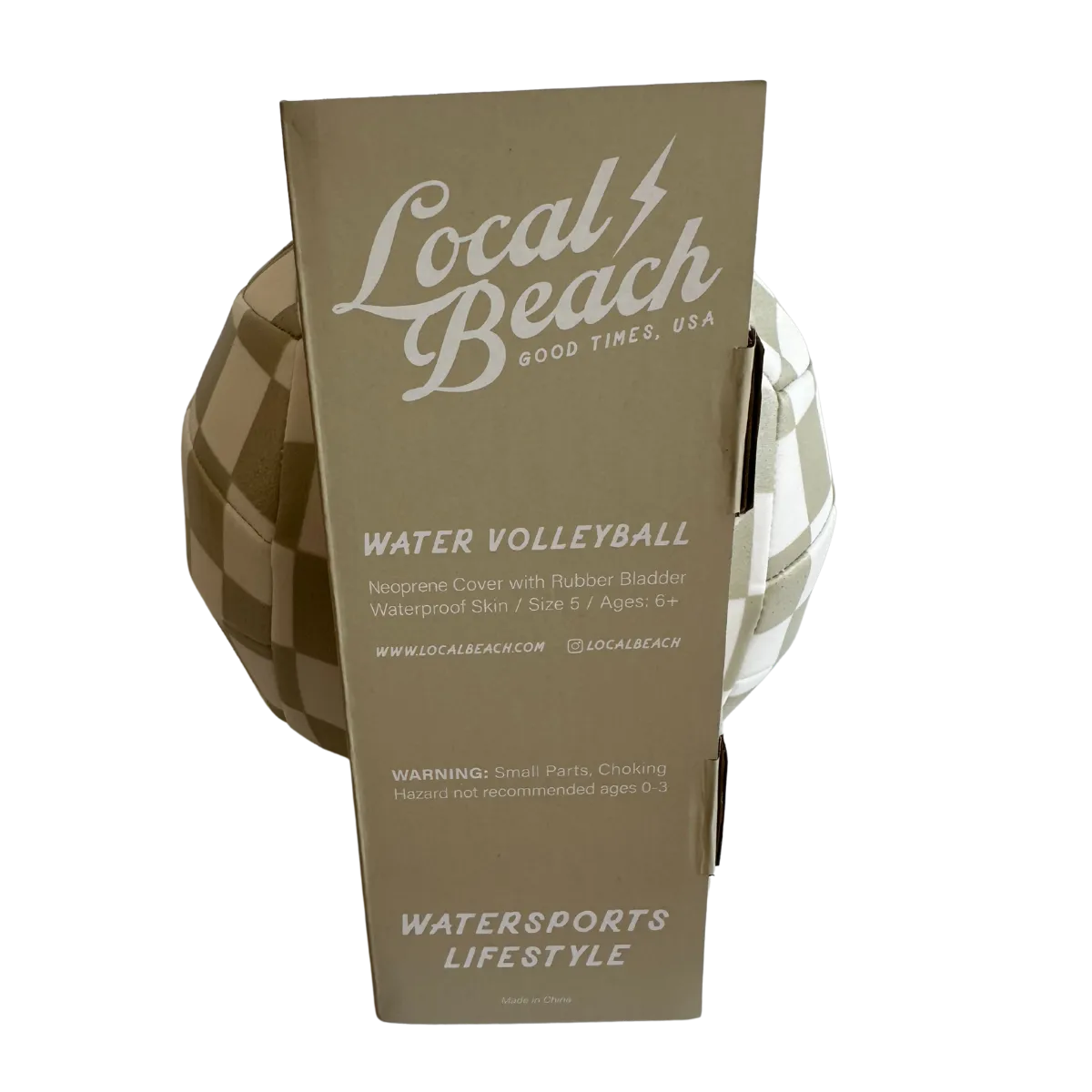 Local Beach Tan Checker Beach & Water Volleyball Size 5