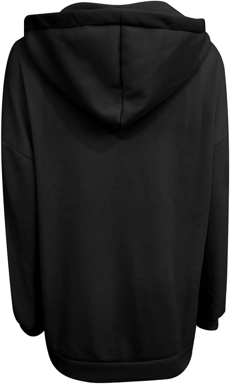 Long Hoodies for Women Zip Up Plus Size Loose Fit Fleece Jacket Long Sleeve Drawstring Sweatshirts with Pockets