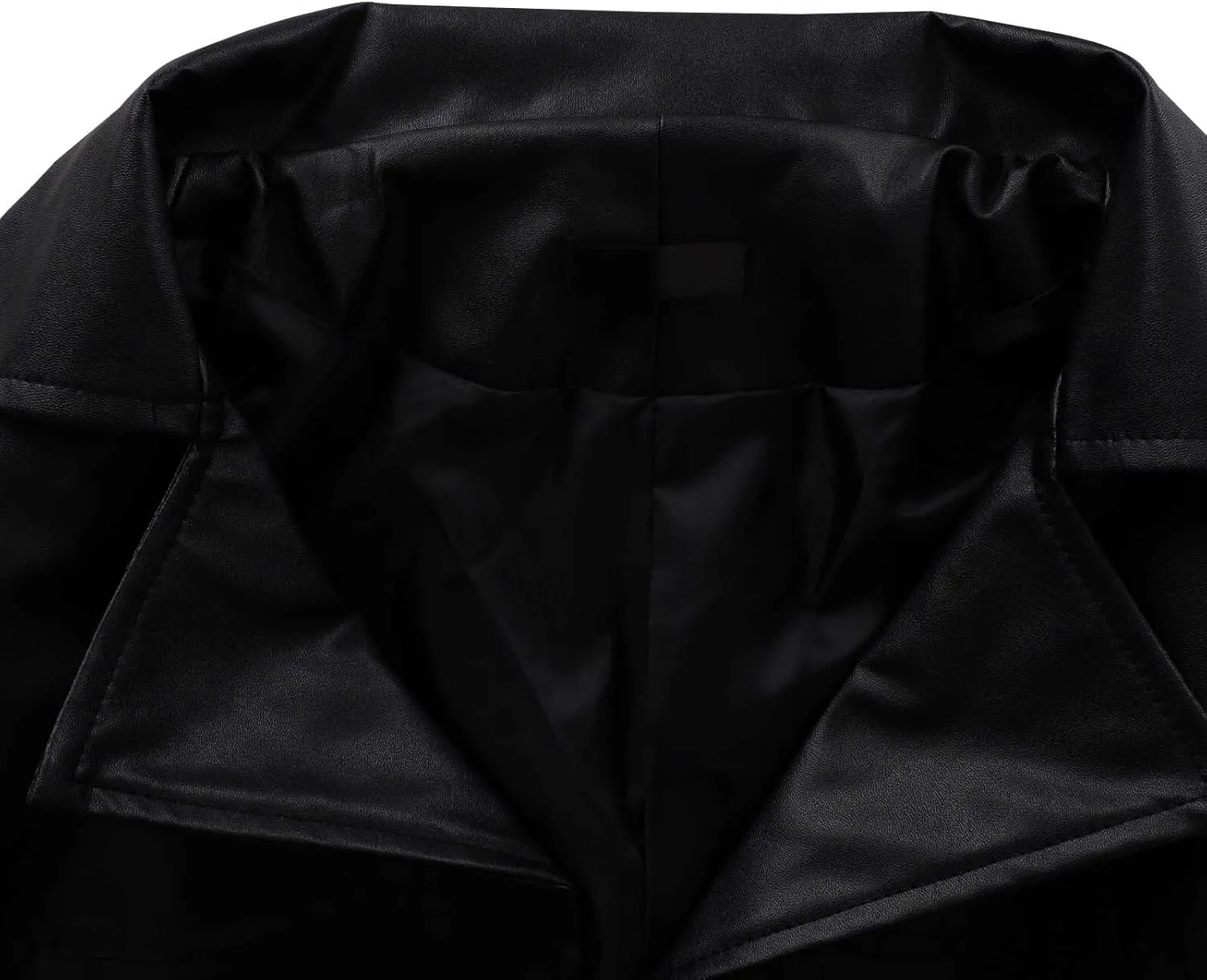 Long Leather Jackets for Men Softshell Lapel Trench Coat Button Down 2024 Fashion Overcoat Leather Windbreaker