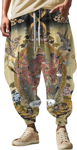 Long Sports Pants Print Fashion Street Feel Casual Sweatpants Mens Japanese Art Graphic Printed Casual Pants Hammer