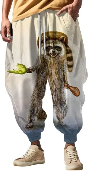 Long Sports Pants Print Fashion Street Feel Casual Sweatpants Mens Japanese Art Graphic Printed Casual Pants Hammer