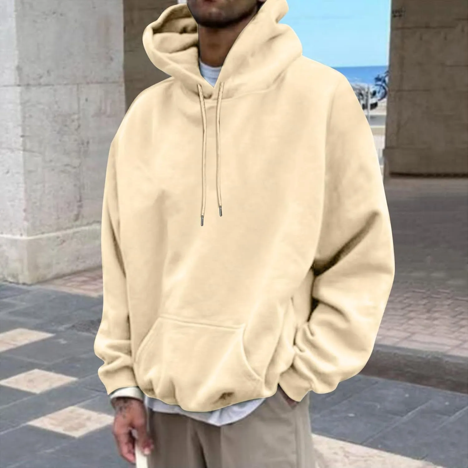 Love Like Jesus Hoodies for Men Letter Graphic Christian Faith Hoodies with Pocket Long Sleeve Drawstring Hooded Sweatshirts