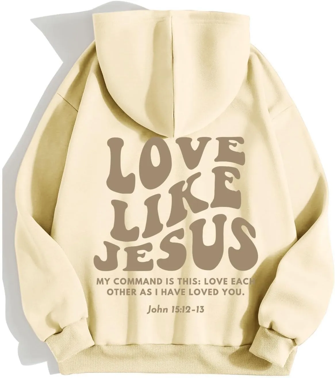 Love Like Jesus Hoodies for Men Letter Graphic Christian Faith Hoodies with Pocket Long Sleeve Drawstring Hooded Sweatshirts