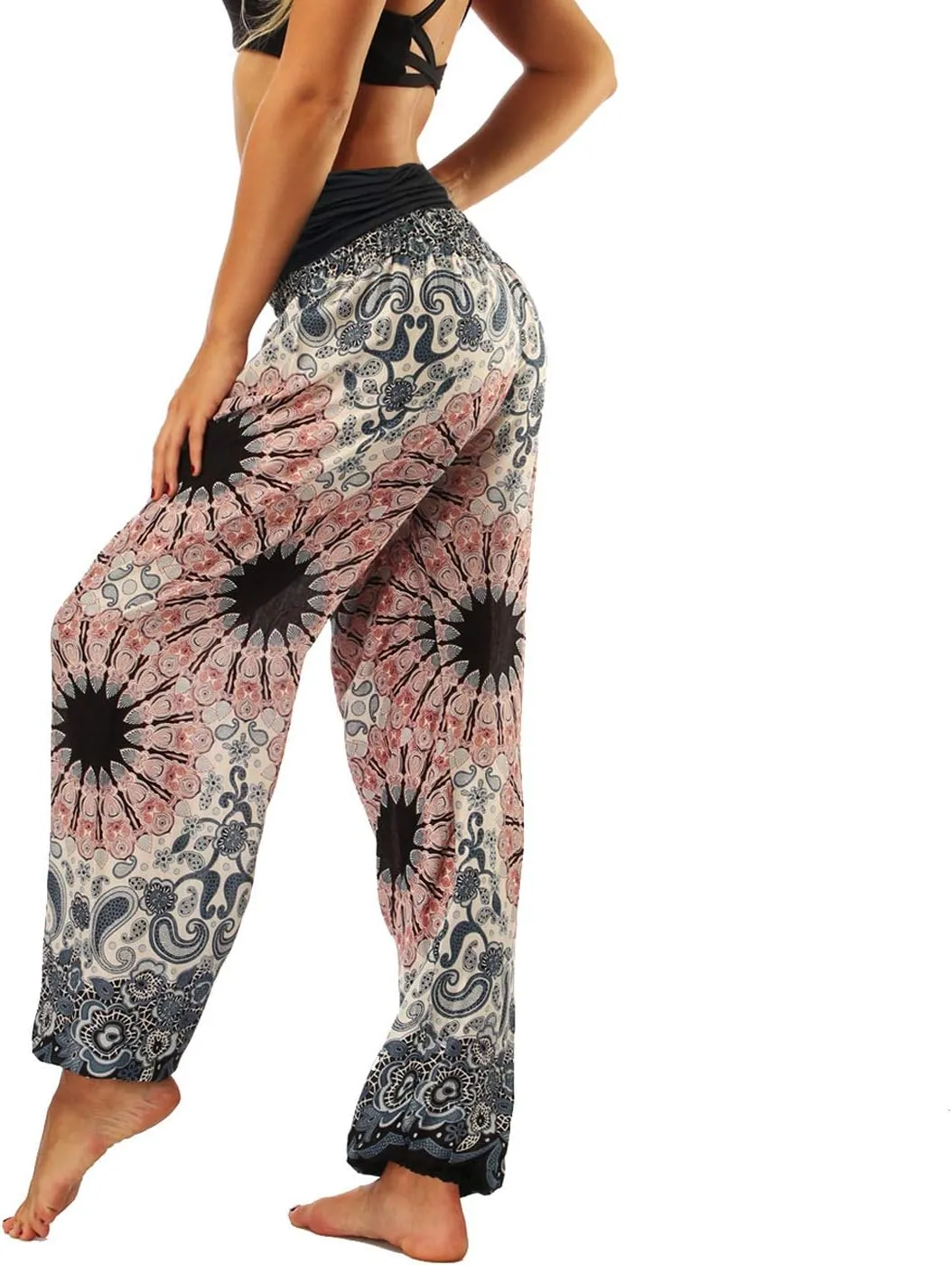 Lu's Chic Women's Thai Harem Pants Bohemian Yoga Pants Indian Loose Summer Boho Hippie Pants