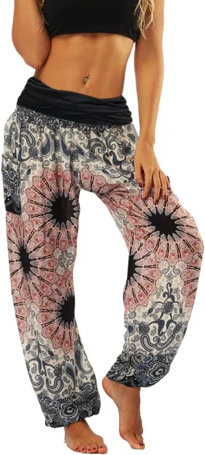 Lu's Chic Women's Thai Harem Pants Bohemian Yoga Pants Indian Loose Summer Boho Hippie Pants