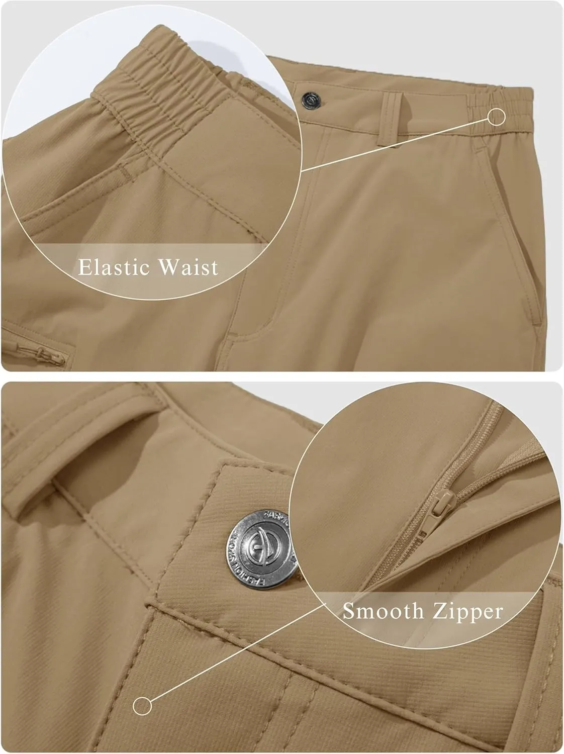 MAGCOMSEN Men's Hiking Pants 6 Pockets,Water Resistant Ripstop Outdoor Pants,Lightweight Quick Dry Fishing Work Pants
