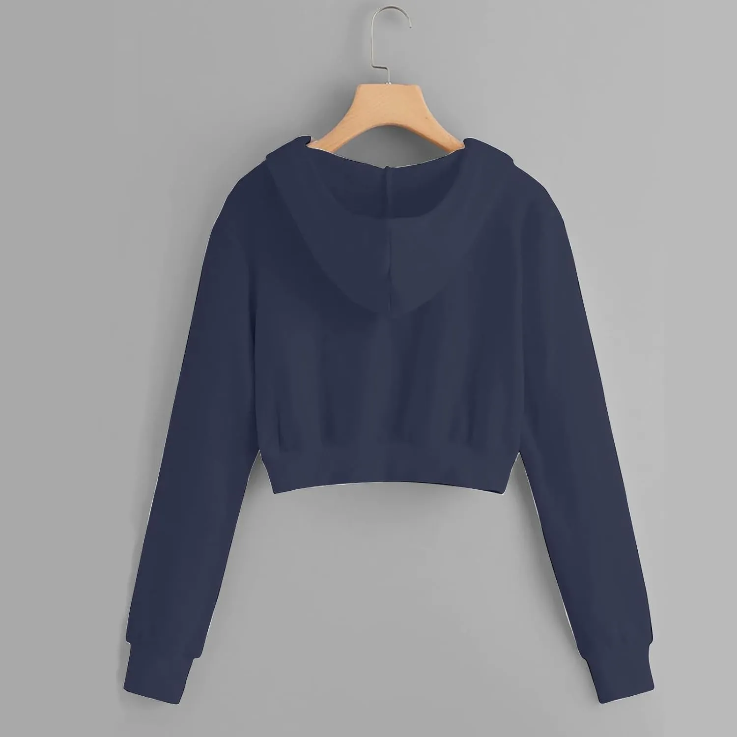 maisdgop Hoodies for Women Casual Long Sleeve Drawstring Hooded Cropped Sweatshirt Comfy Workout Cropped Hoodie with Pockets