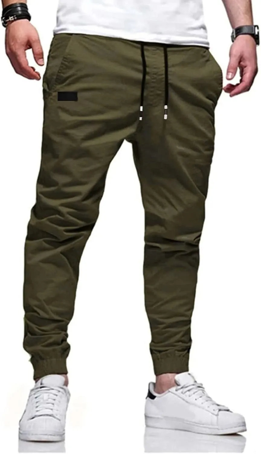 Men Joggers Chino Cargo Pants Hiking Outdoor Recreation Pants Twill Fitness Track Jogging Pants Casual Cotton Pants