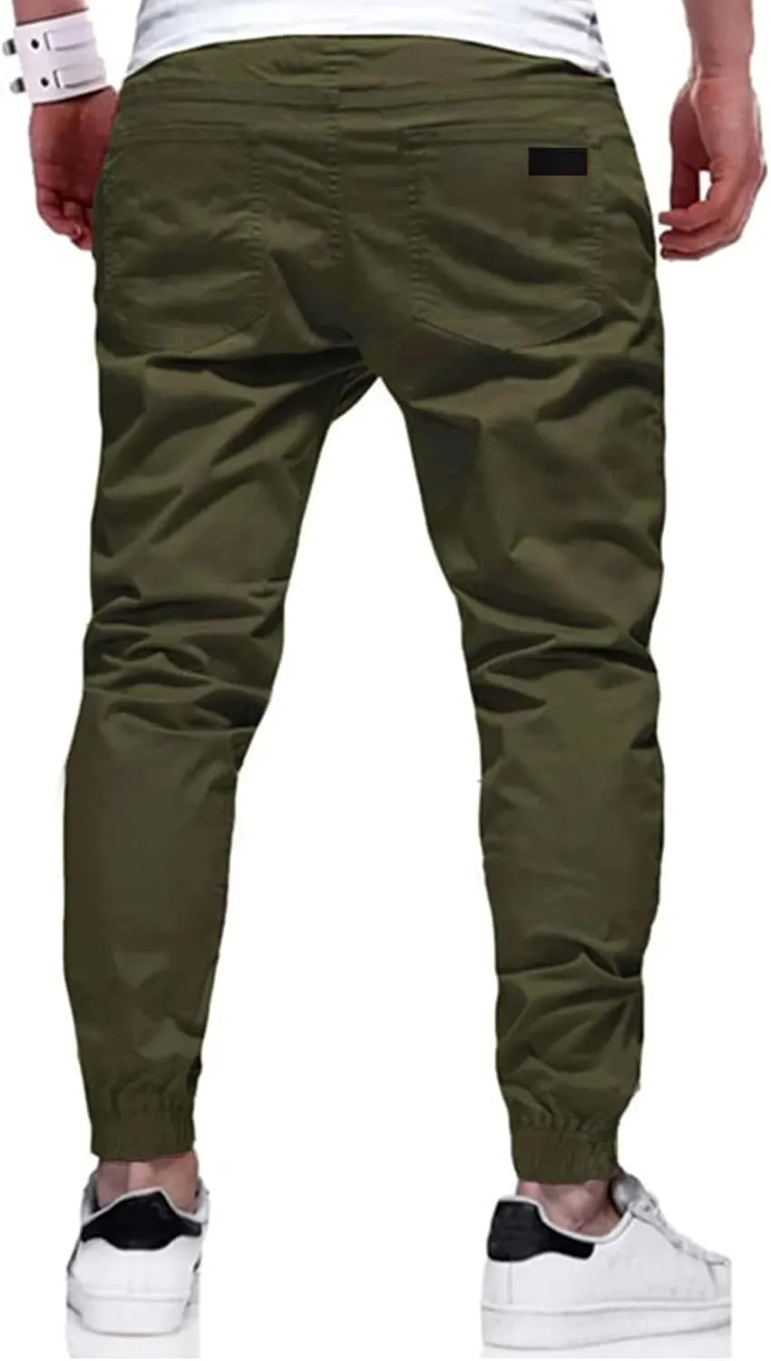 Men Joggers Chino Cargo Pants Hiking Outdoor Recreation Pants Twill Fitness Track Jogging Pants Casual Cotton Pants
