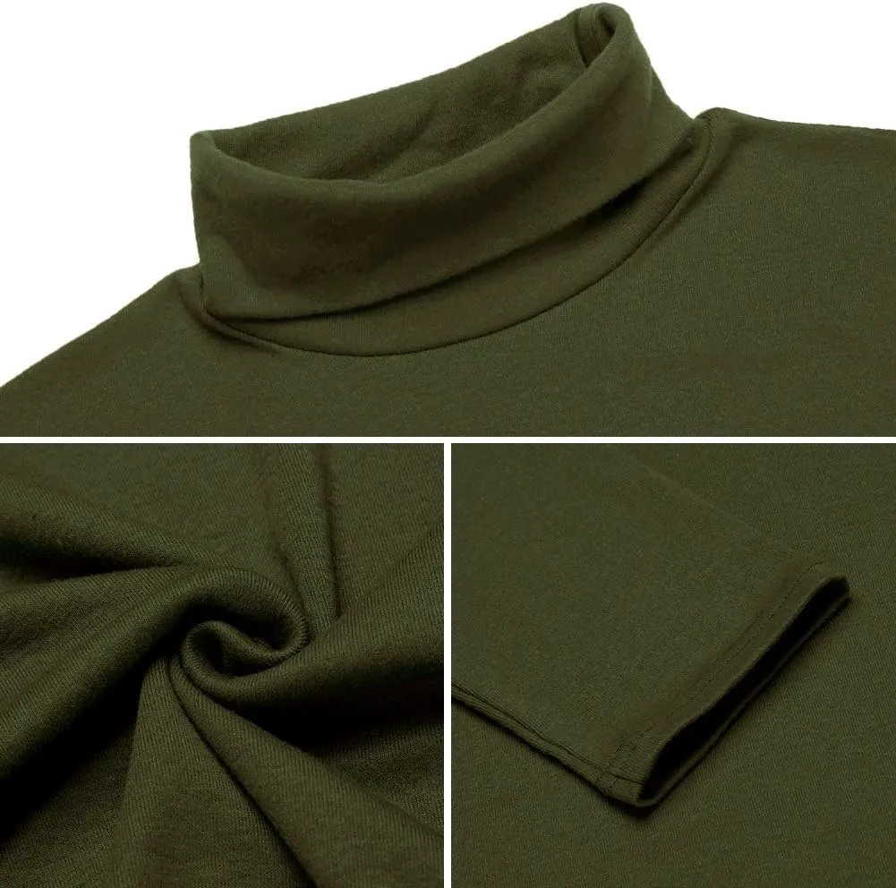 Men Slim Fit Lightweight Long Sleeve Pullover Top Turtleneck T-Shirt