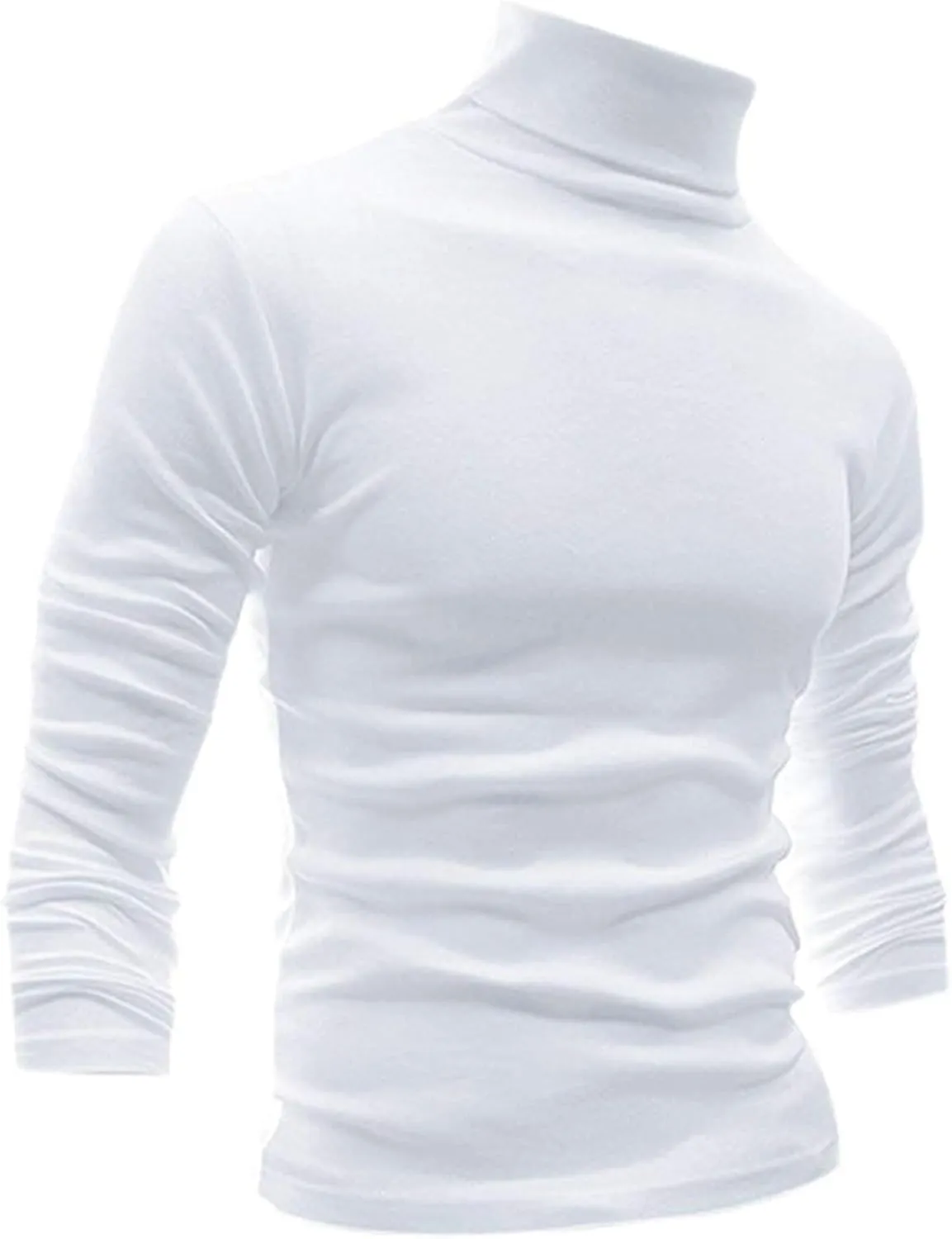 Men Slim Fit Lightweight Long Sleeve Pullover Top Turtleneck T-Shirt