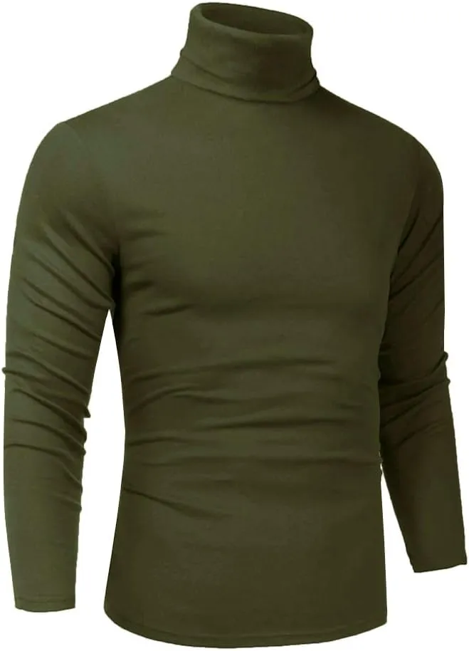 Men Slim Fit Lightweight Long Sleeve Pullover Top Turtleneck T-Shirt