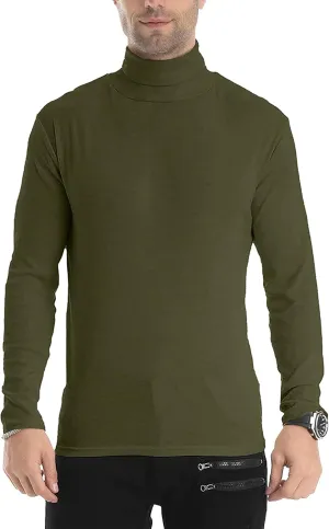 Men Slim Fit Lightweight Long Sleeve Pullover Top Turtleneck T-Shirt