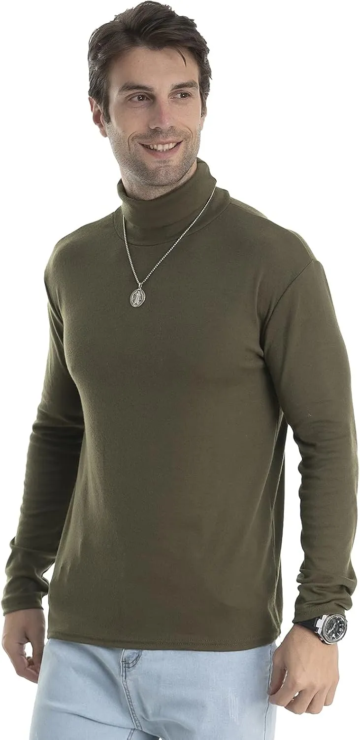 Men Slim Fit Lightweight Long Sleeve Pullover Top Turtleneck T-Shirt