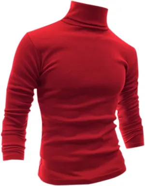 Men Slim Fit Lightweight Long Sleeve Pullover Top Turtleneck T-Shirt