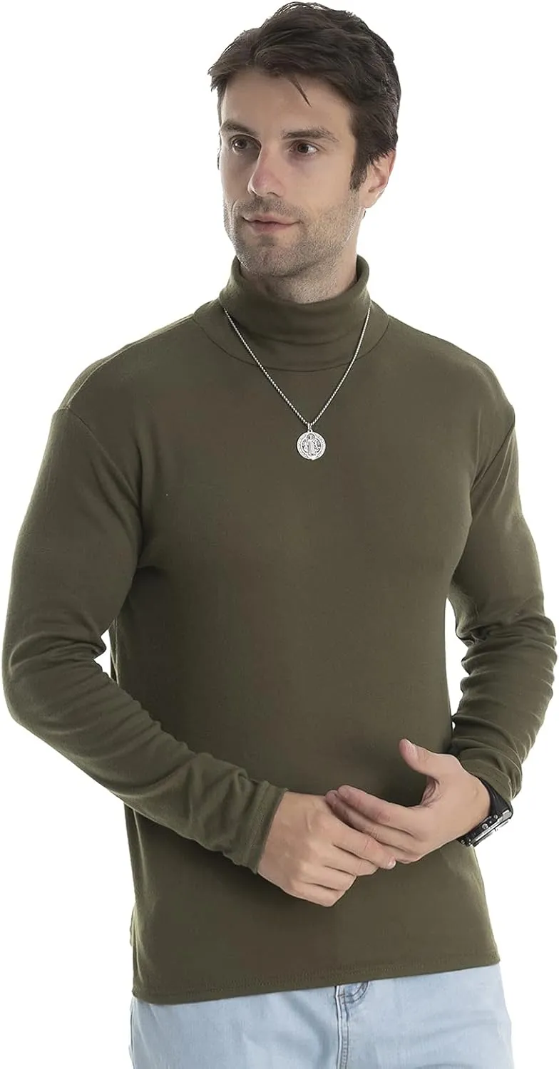 Men Slim Fit Lightweight Long Sleeve Pullover Top Turtleneck T-Shirt