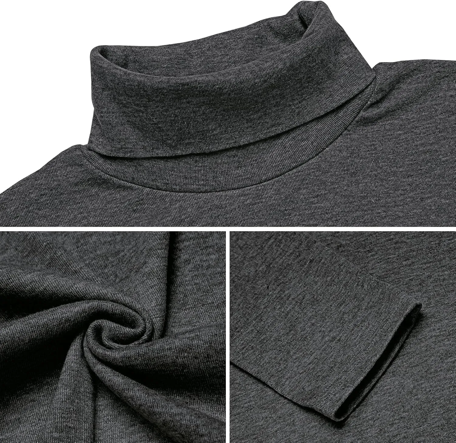 Men Slim Fit Lightweight Long Sleeve Pullover Top Turtleneck T-Shirt