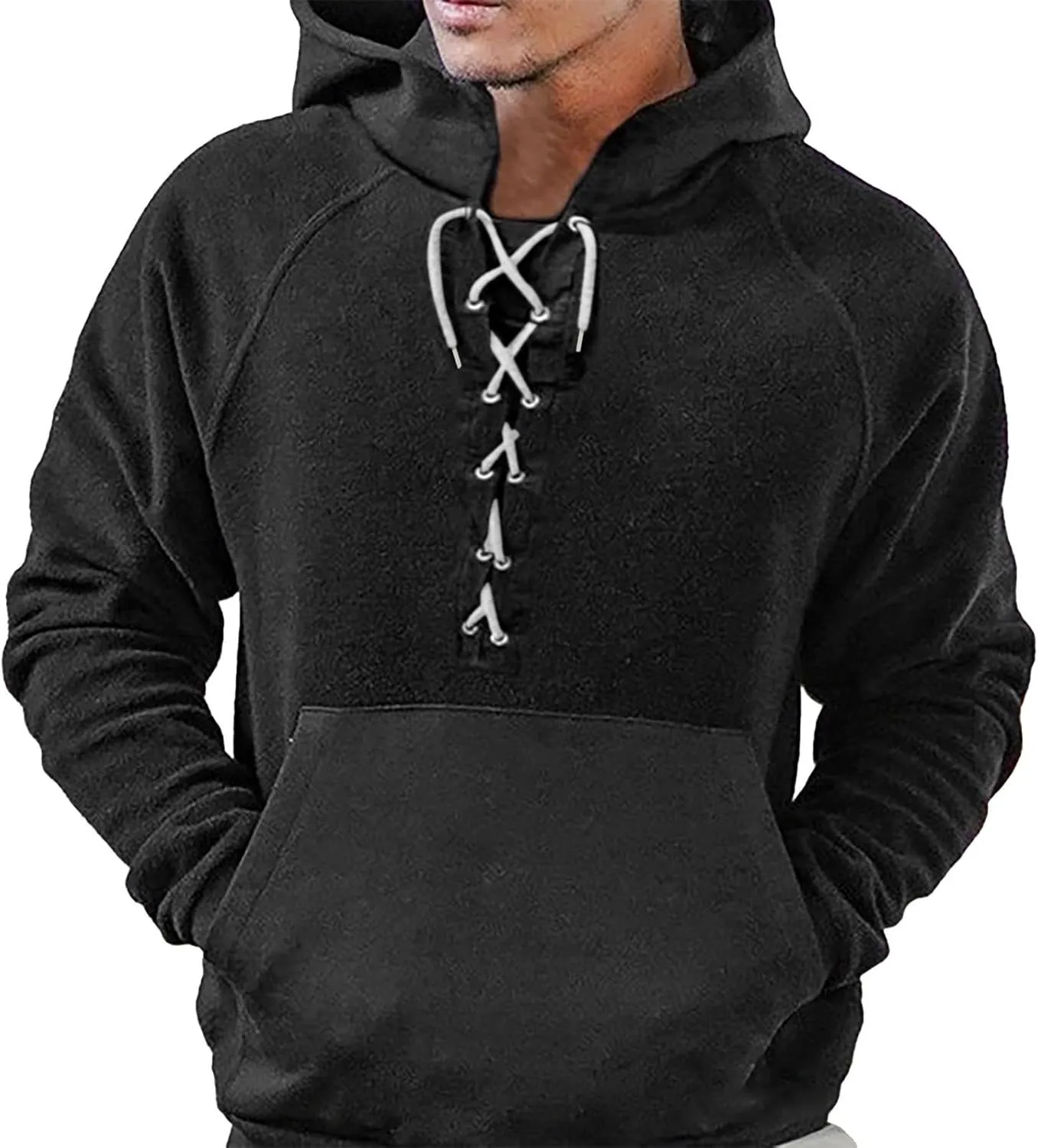 Men's Black Hoodie Sweatshirt Sleeved Zip Up Jacket Tops Outdoor Work Jackets For Men Graphic Sweatshirt Size 48