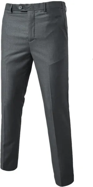 Mens Classic Slim Fit Fit Stretch Flat Front Slacks Dress Pants