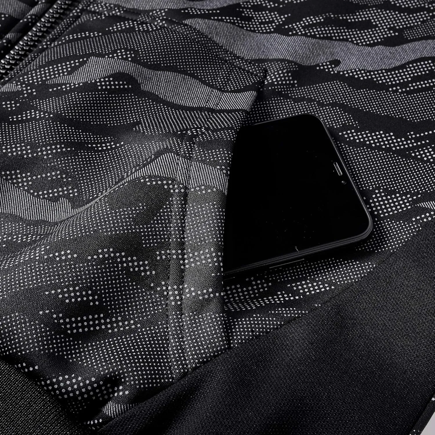 Men's Color Block Hoodie-Full Zip Ultimate Heavyweight Fleece Hoodie-Camo zip up hoodie With Kanga Pocket