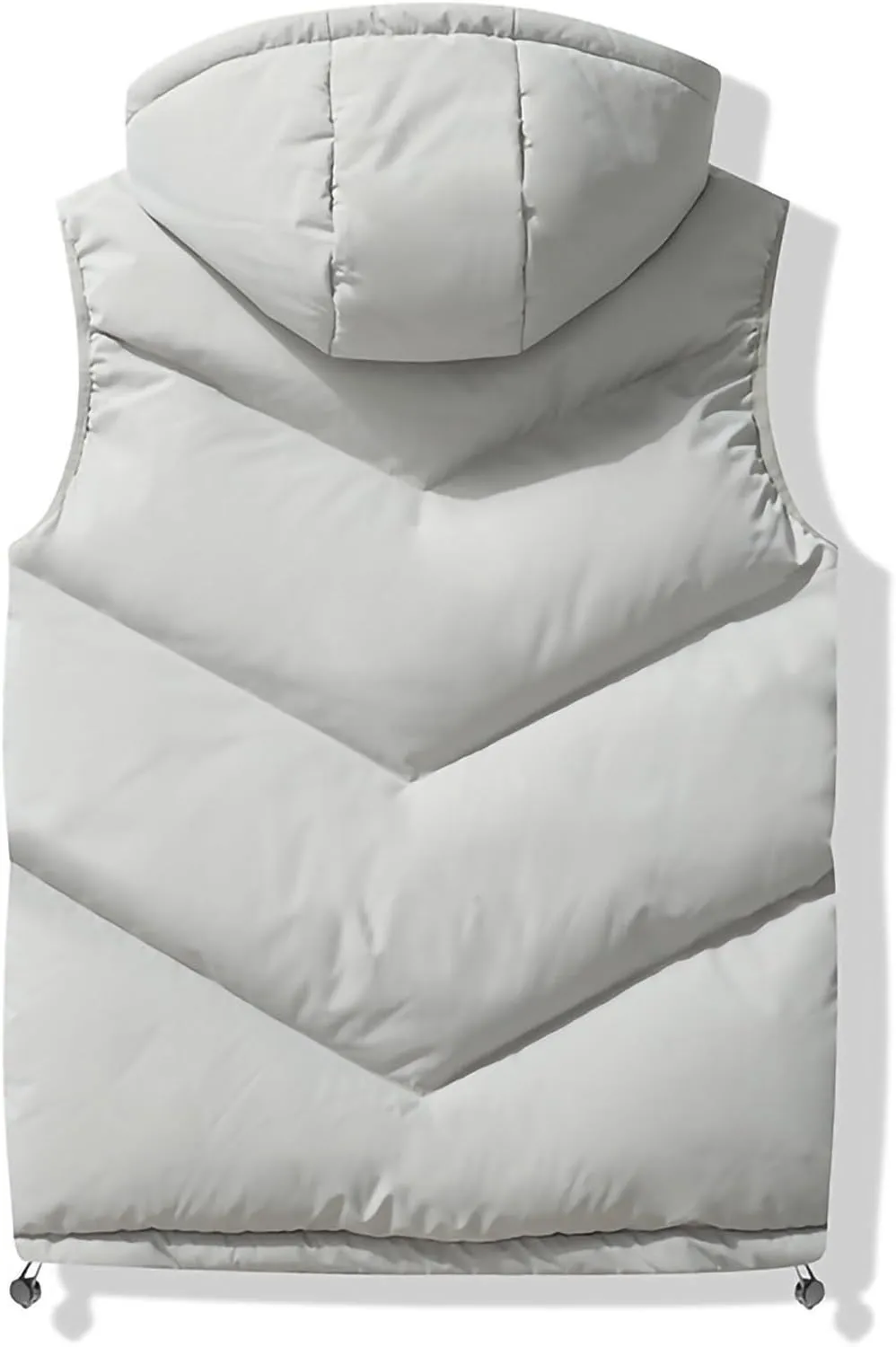 Men's Down Puffer Vest Hooded Sleeveless Jacket Zip Up Cotton Padded Waistcoat Coats with Pockets