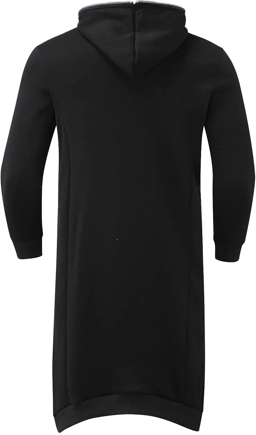Mens Draped Cardigans Long Sleeve Hoodie Long Shawl Ruffle Hooded Sweater Dark Style Solid Color Jacket Fashion Coat