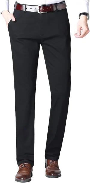 Men's Flat Front Suit Pants Regular Fit Dress Pants Wrinkle-Free Stretch Casual Pants Comfort Dress Trousers