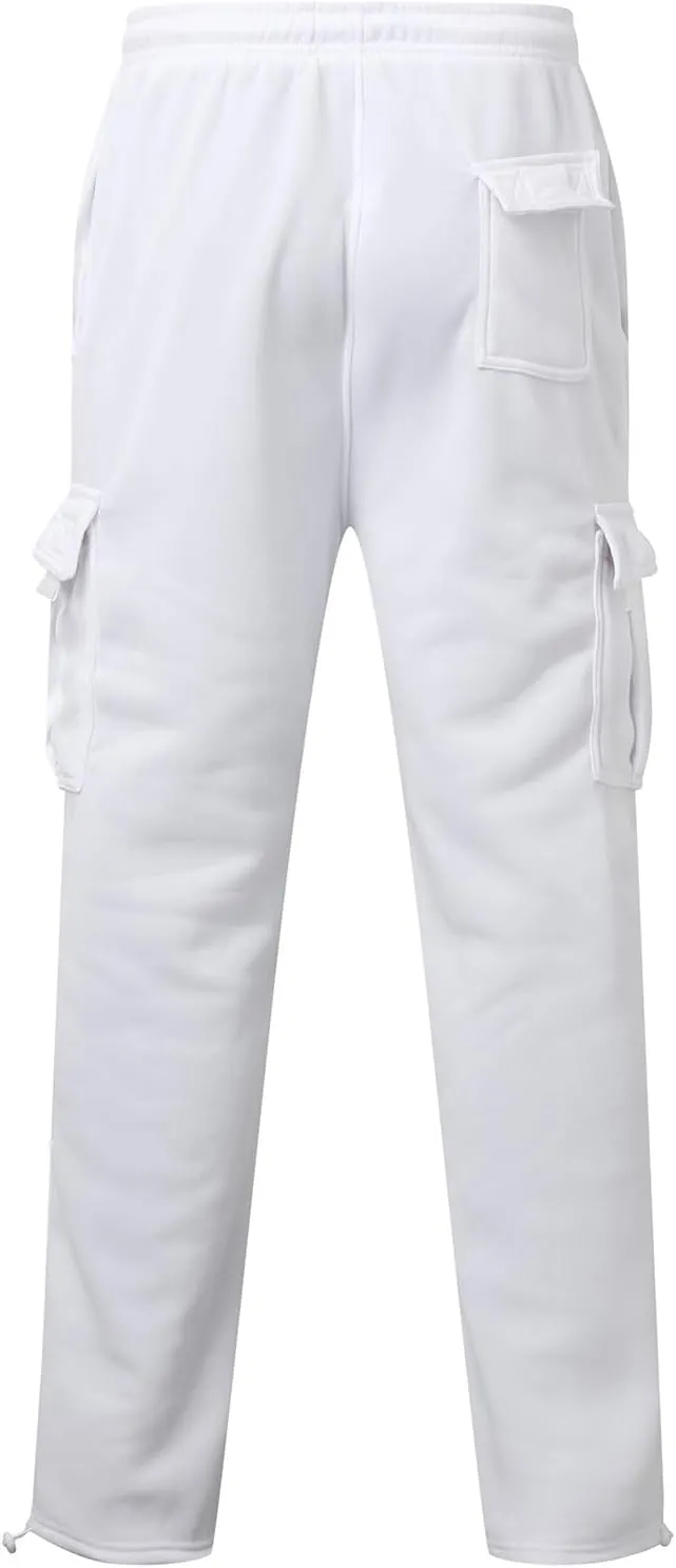 Mens Fleece Baggy Sweatpants Elastic Waist Heavyweight Joggers Pants with Pocket Loose Wide Leg Trousers Sweat Pants