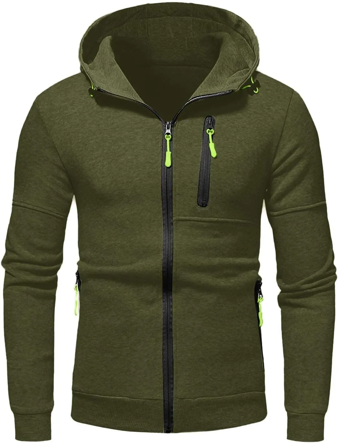 Mens Fleece Full-zip Hoodie Men's Spring And Autumn Long Sleeve Half Zip Hoodie Hooded Sweatshirt Top Outdoor