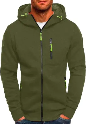 Mens Fleece Full-zip Hoodie Men's Spring And Autumn Long Sleeve Half Zip Hoodie Hooded Sweatshirt Top Outdoor