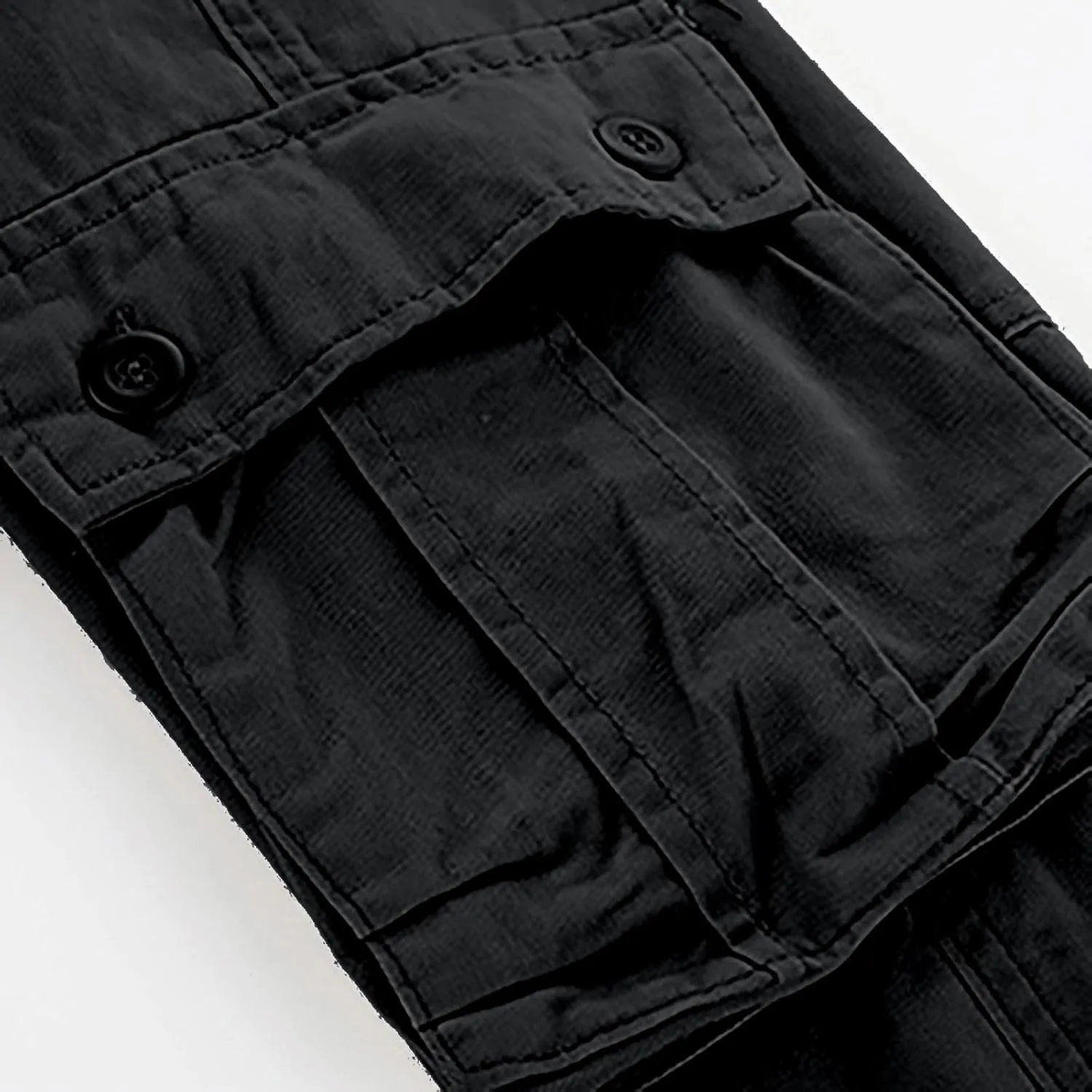 Men's Fleece Sweatpants Pants Men's Elastic Multi Pocket Pants Outdoor Straight Tube Quick Dry Cargo Hiking Pants
