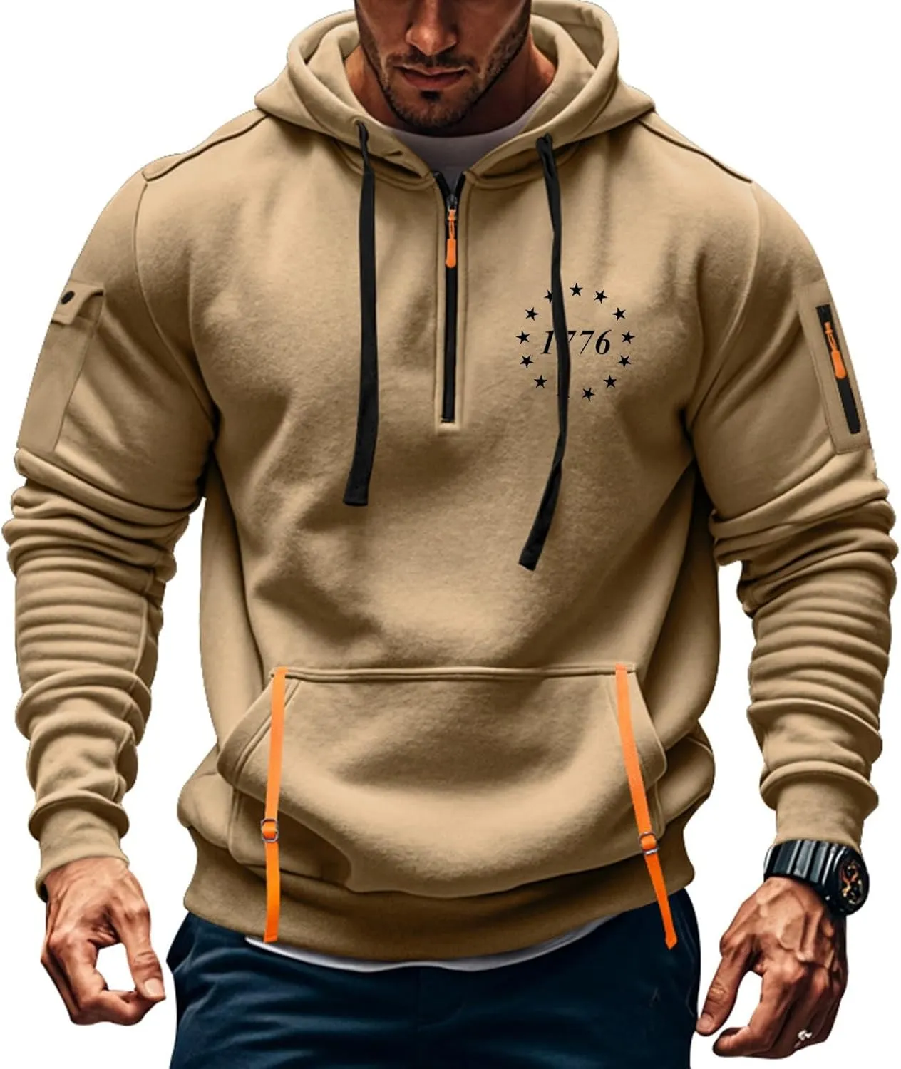 Mens Graphic Hoodies Pullover For Oversized Casual Pocket Prints Zip Up Sport Long Sleeve Sweatshirts