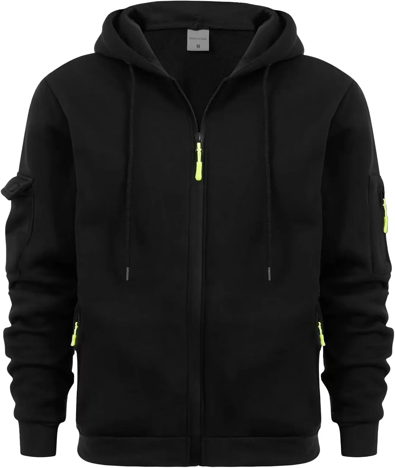 Men's Heavyweight Full Zip Fleece Hoodie Casual Cotton Hooded Fleece Drawstring Hoodies Pullover Sweatshirts