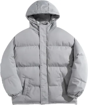 Men's Hooded Down Coats Winter Warm Puffer Jacket Cotton Padded Waterdproof Outerwear with Pockets