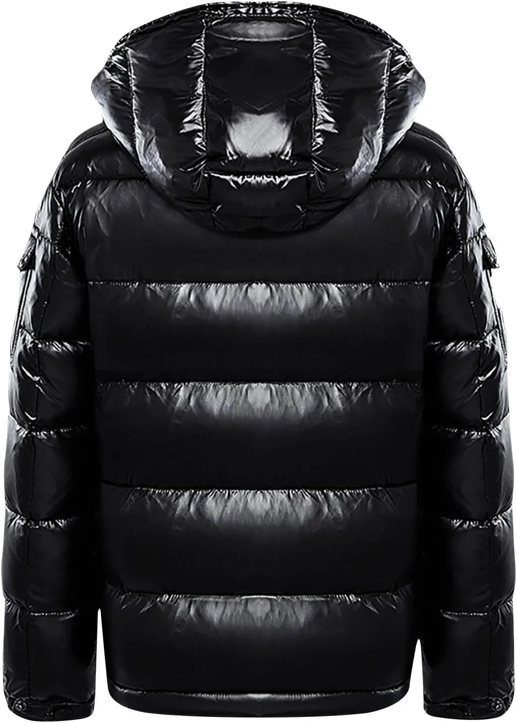 MenS Hooded Puffer Jacket Lightweight Insulation Winter Warm Coat Cropped Shiny Down Jacket Clearance Deals