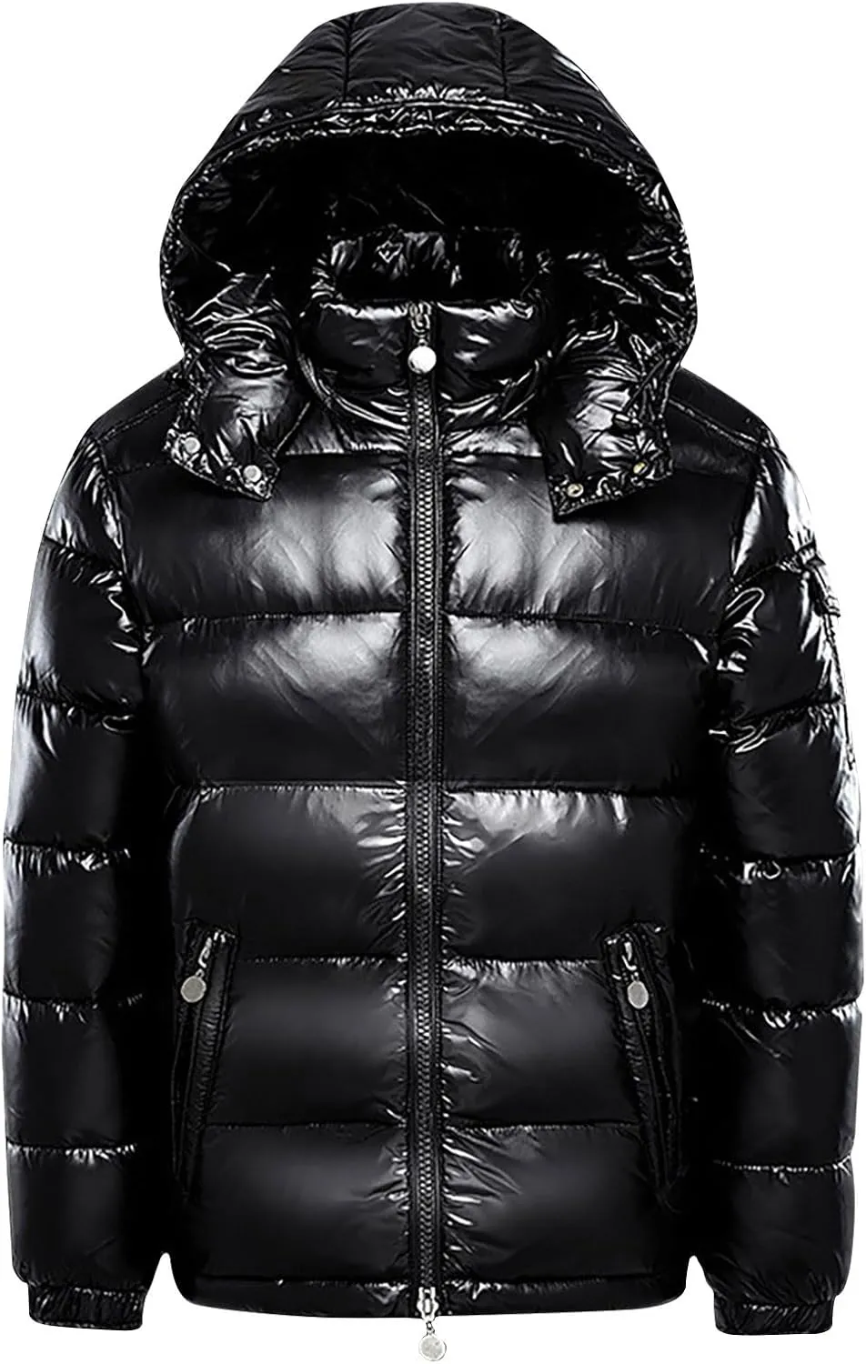 MenS Hooded Puffer Jacket Lightweight Insulation Winter Warm Coat Cropped Shiny Down Jacket Clearance Deals