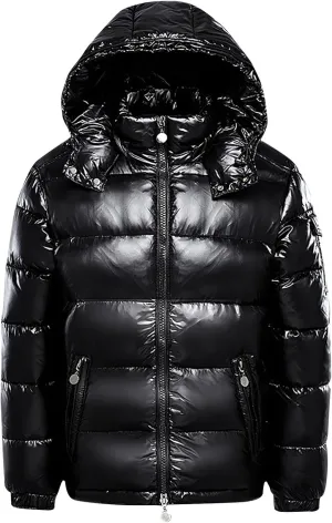 MenS Hooded Puffer Jacket Lightweight Insulation Winter Warm Coat Cropped Shiny Down Jacket Clearance Deals