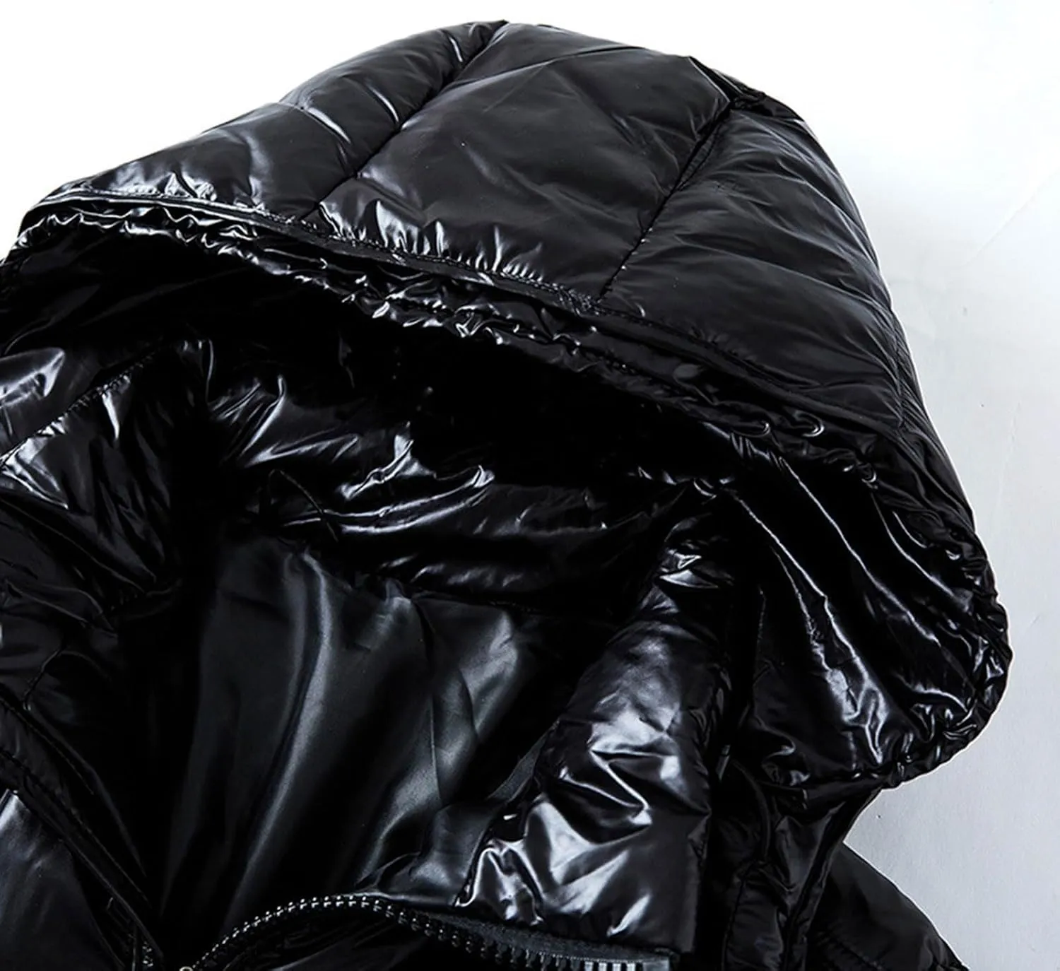 MenS Hooded Puffer Jacket Lightweight Insulation Winter Warm Coat Cropped Shiny Down Jacket Clearance Deals