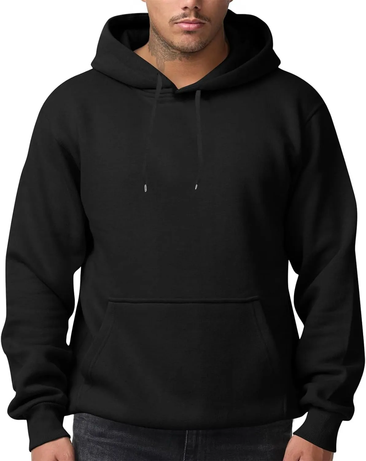 Mens Oversized Hoodies Casual Fleece Long Sleeve Crewneck Hooded Sweatshirt Big And Tall Pullover Shirts S-3XL
