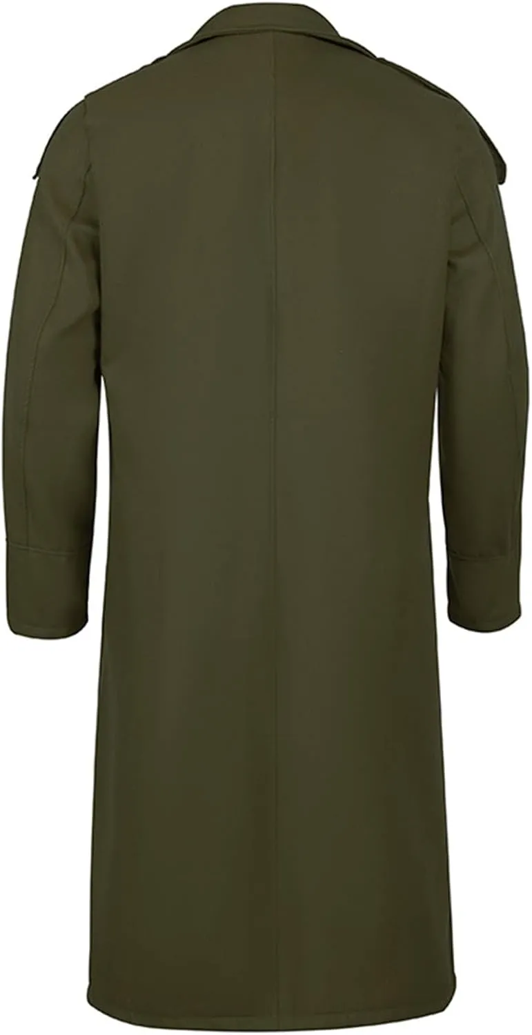 Men's Oversized Notched Lapel Long Faux Wool Blend Trench Coat Double Breasted Knee Length Business Winter Overcoats