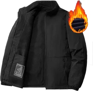 Mens Plus Size Winter Jackets Warm Thick Fleece Lined Sherpa Coats Thermal Padded Cotton Puffer Outerwear