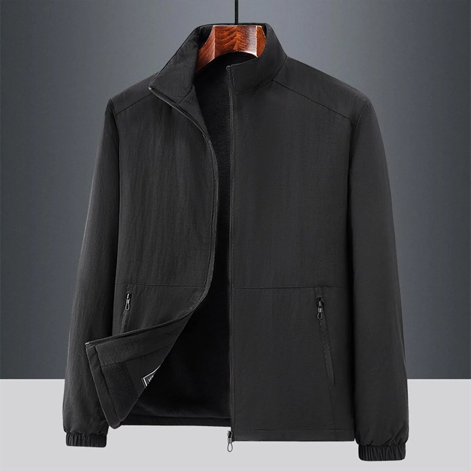 Mens Plus Size Winter Jackets Warm Thick Fleece Lined Sherpa Coats Thermal Padded Cotton Puffer Outerwear