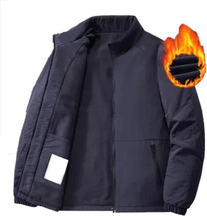 Mens Plus Size Winter Jackets Warm Thick Fleece Lined Sherpa Coats Thermal Padded Cotton Puffer Outerwear