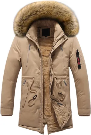 Mens Puffer Jacket Fashion Casual Solid Color Zipper Pocket Cotton Padded Jacket Coat Winter Jackets Warm Puffer