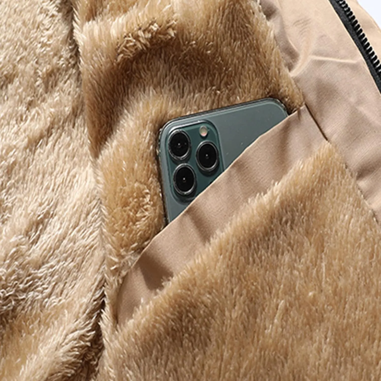 Mens Puffer Jacket Fashion Casual Solid Color Zipper Pocket Cotton Padded Jacket Coat Winter Jackets Warm Puffer